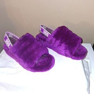 UGG Vibrant Purple Fluffy Slides